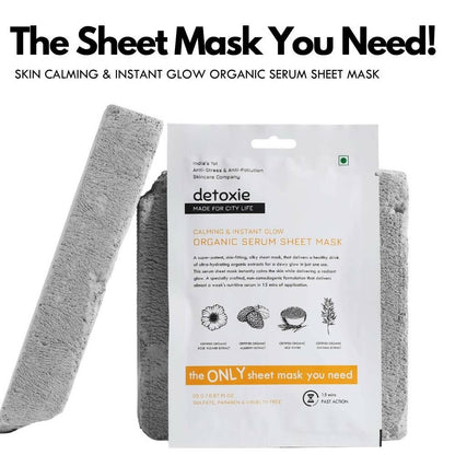Detoxie Calming & Instant Glow Organic Serum Sheet Mask