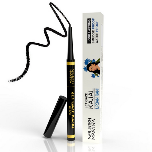 Nourish Mantra Jet Gaze Kajal Urban Rani - Black with Almond Oil & Vitamin E