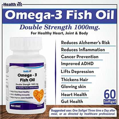 Healthvit Omega 3 Fish Oil Double Strength Capsules