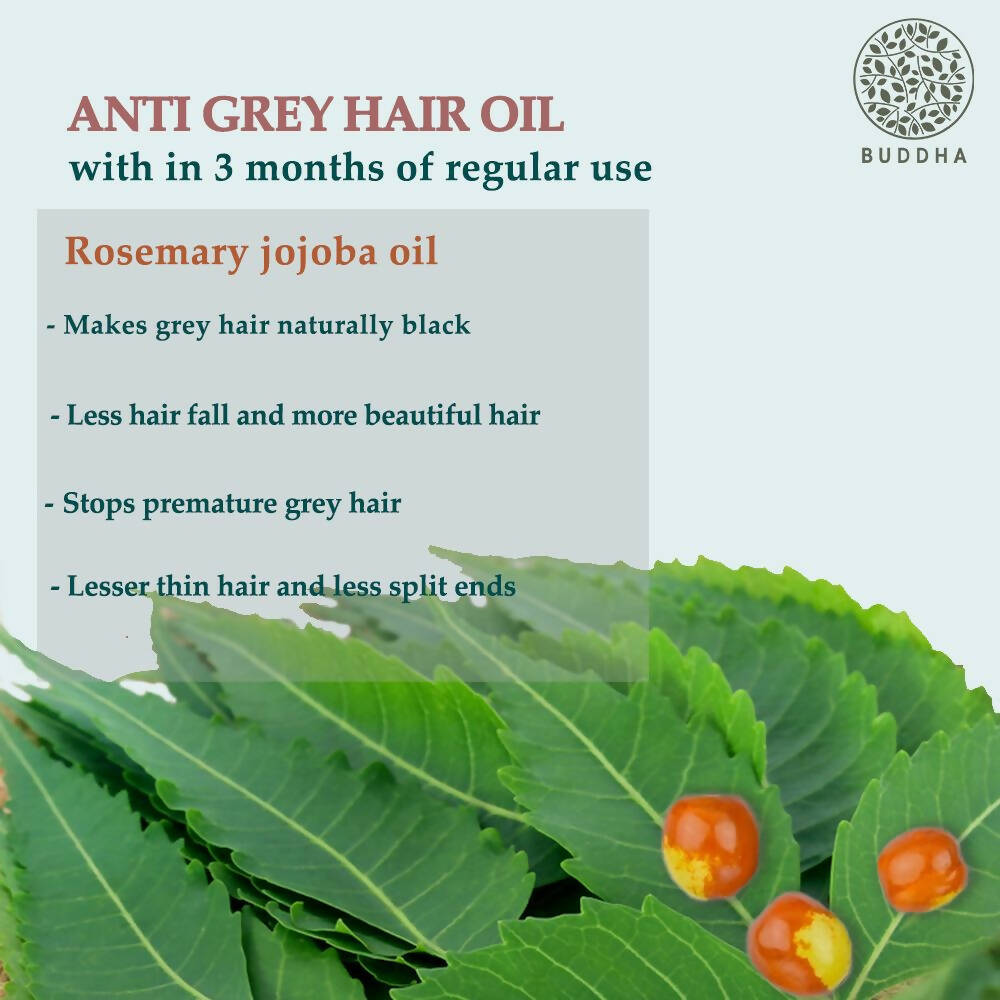 Buddha Natural Anti Grey Hair Oil For Anti Greying and Natural Hair Color