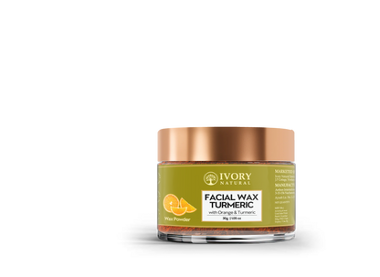 Ivory Natural Facial Wax Powder With Turmeric - Natural Facial Hair Removal Wax For Instant Skin Brightening