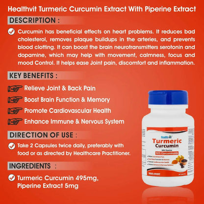 Healthvit Ultra-Pure Turmeric Curcumin Capsules