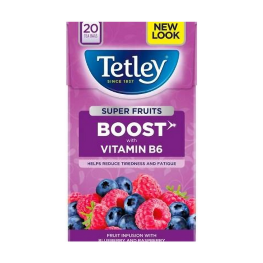 Tetley Super Fruits Boost With Blueberry & Raspberry Tea Bags -  buy in usa 