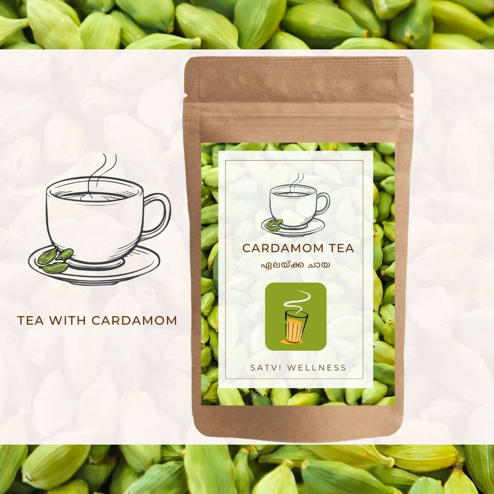 Satvi Wellness Cardamom Tea | Elachi tea | Natural Cardamon with Black Tea