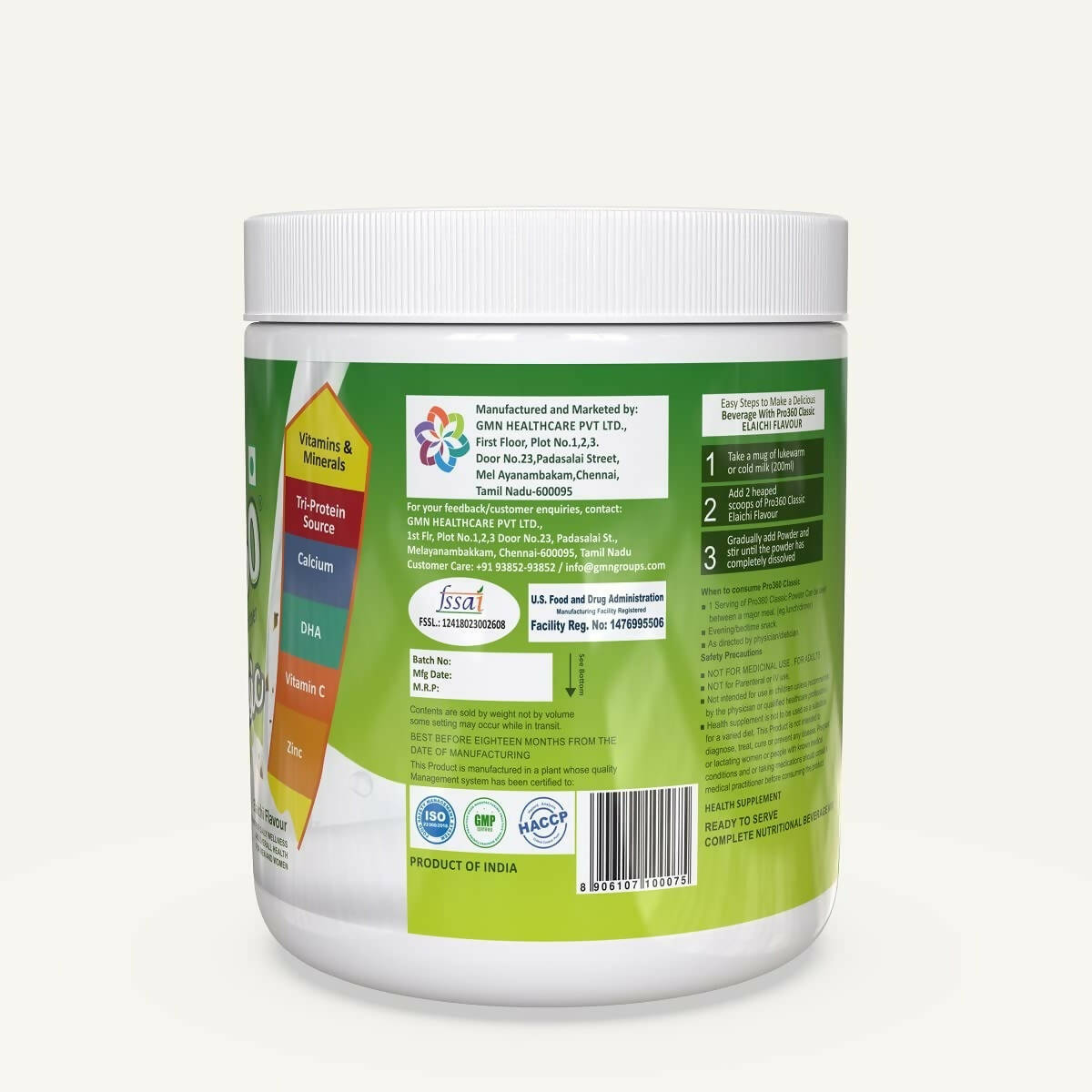 Pro360 Classic Daily Wellness Nutritional Protein Health Drink Supplement Powder