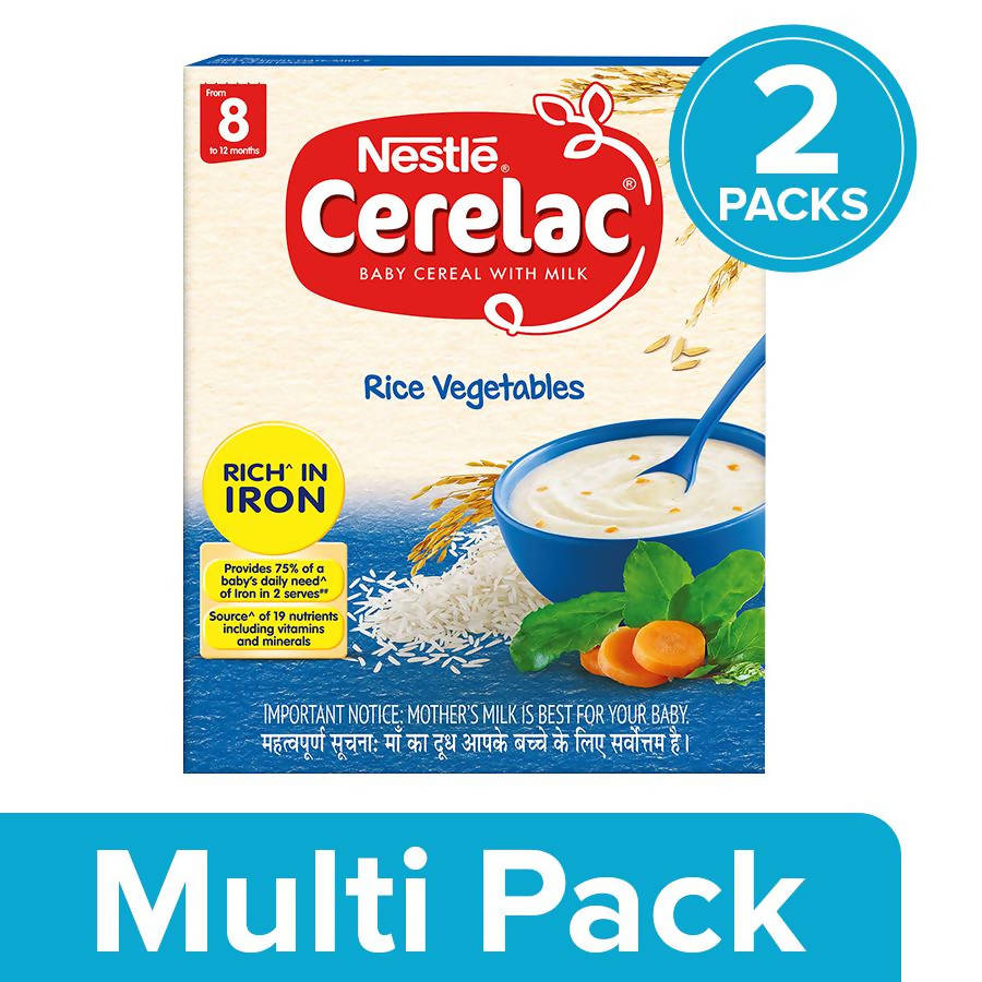 Nestle Cerelac Baby Cereal with Milk - Rice Vegetables, From 8 to 12 Months