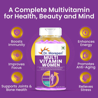 Dr. Morepen Biotin+ Advanced Tablets and Multivitamin Women Tablets Combo