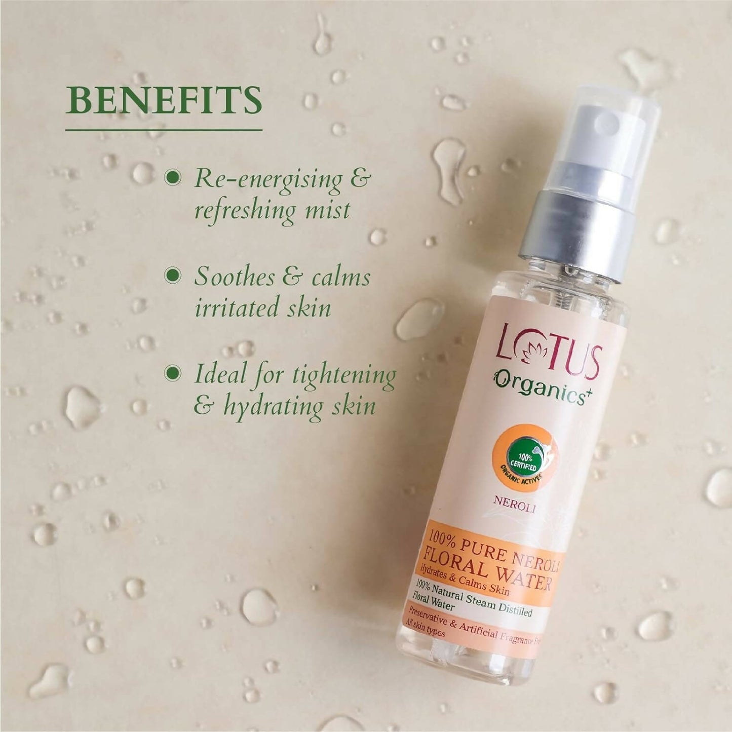 Lotus Organics+ 100% Pure Neroli Floral Water