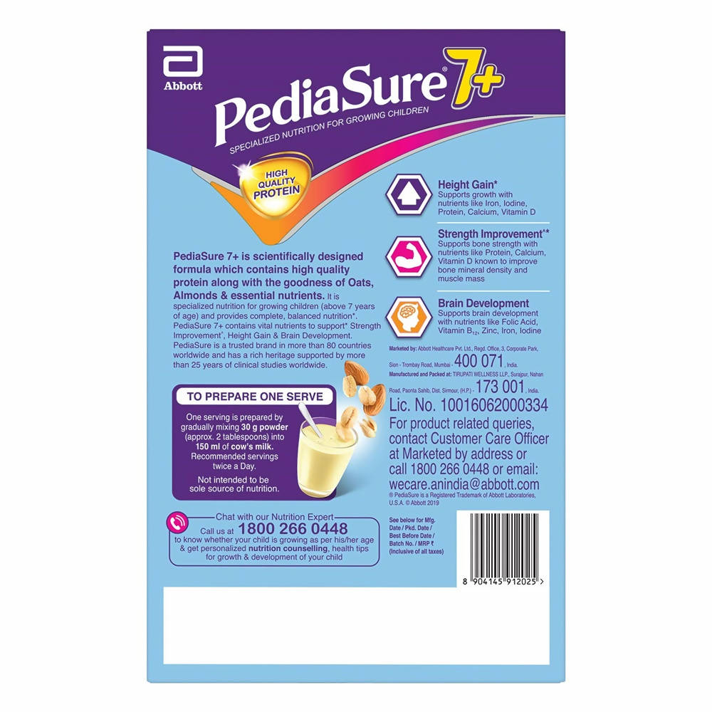 Pediasure 7 Plus Oats & Almond Nutrition Drink Powder Vanilla Flavour