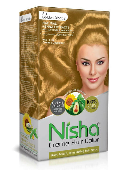 Nisha Creme Hair Color Golden Blonde