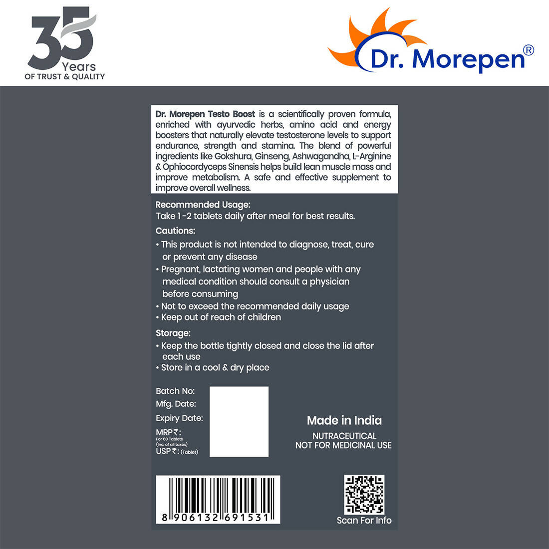 Dr. Morepen Testo Boost Tablets