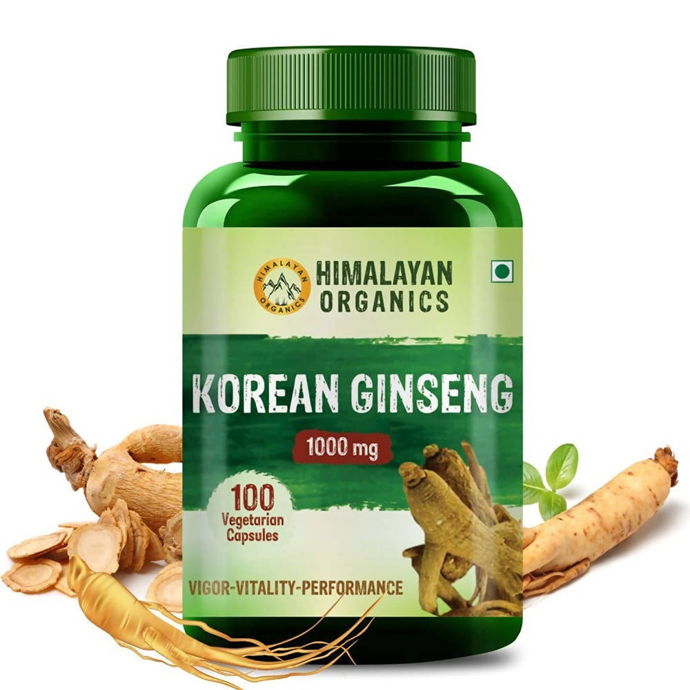 Himalayan Organics Korean Ginseng 1000 mg Vegetarian Capsules