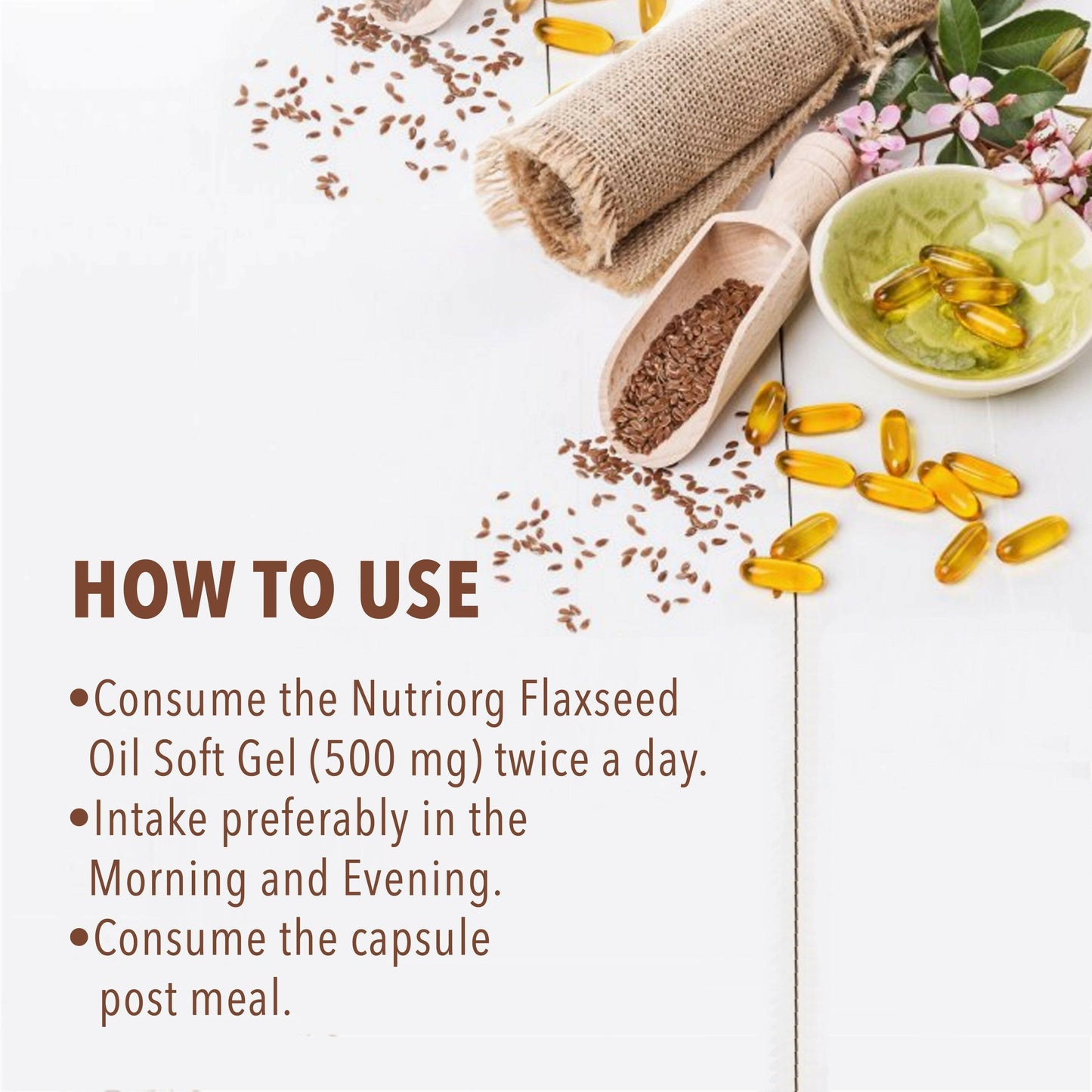 Nutriorg Flaxseed Oil Soft Gel Capsules