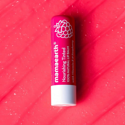 Mamaearth Vitamin E and Raspberry Tinted 100% Natural Lip Balm