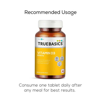 TrueBasics Vitamin D3 2000 IU Capsules