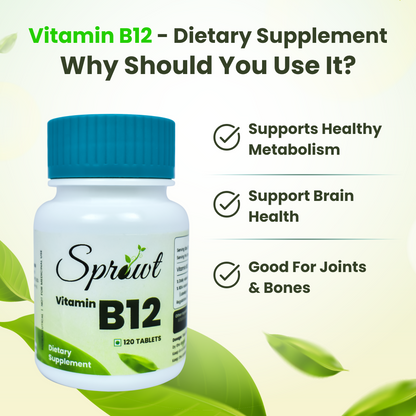 Sprowt Plant Based Vitamin B12 Tablets