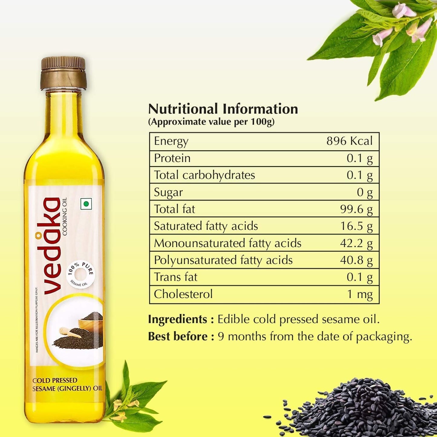 Vedaka Cold Pressed Sesame Oil