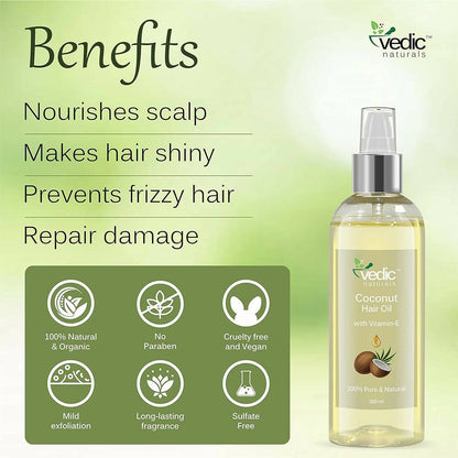 Vedic Naturals Virgin Coconut Hair Oil With Vitamin-E