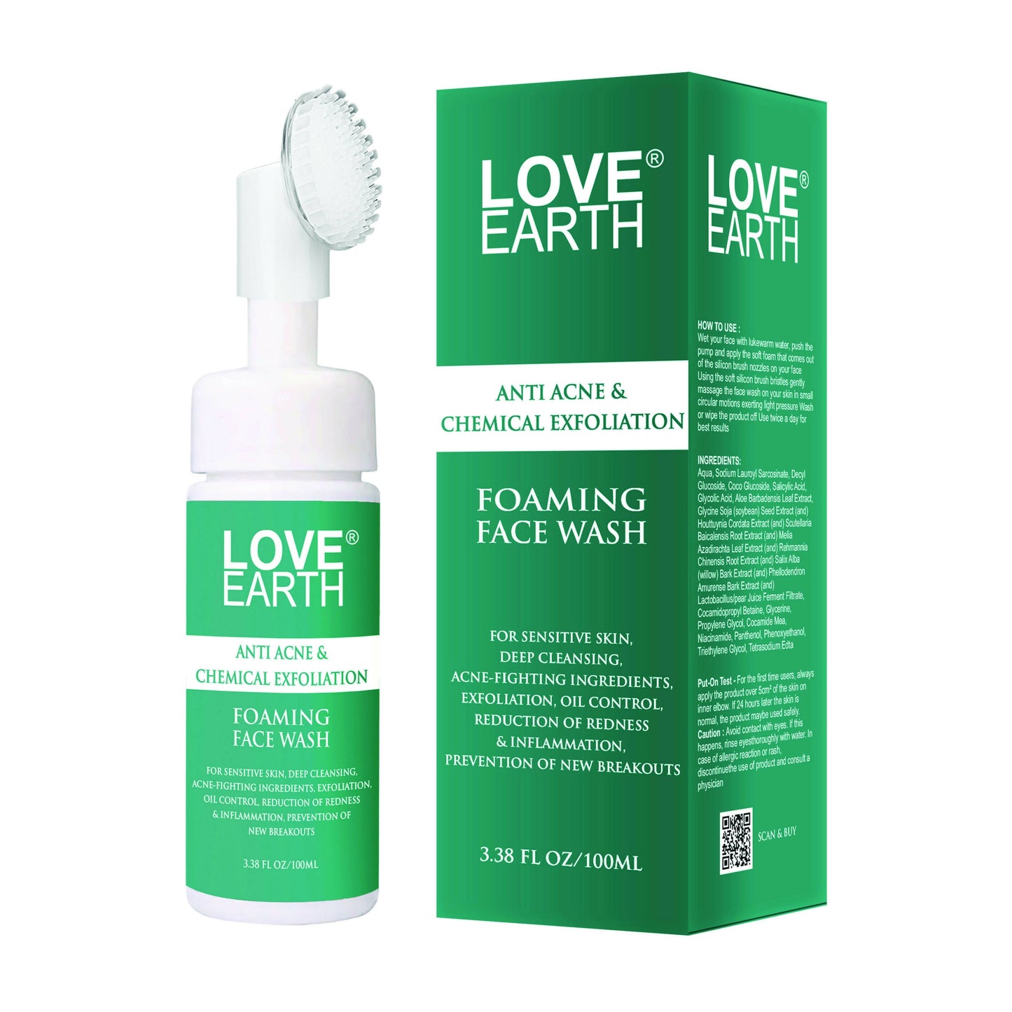 Love Earth Anti Acne & Chemical Exfoliation Foaming Face Wash