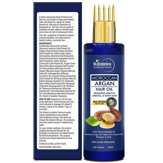 St.Botanica Moroccan Argan Hair Oil With Comb Applicator