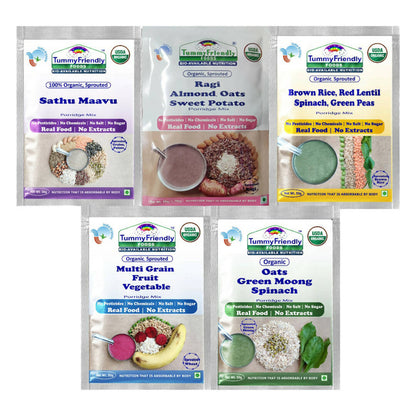 TummyFriendly Foods Organic Stage3 Sprouted Porridge Mixes Trial Packs Combo -  USA, Australia, Canada 
