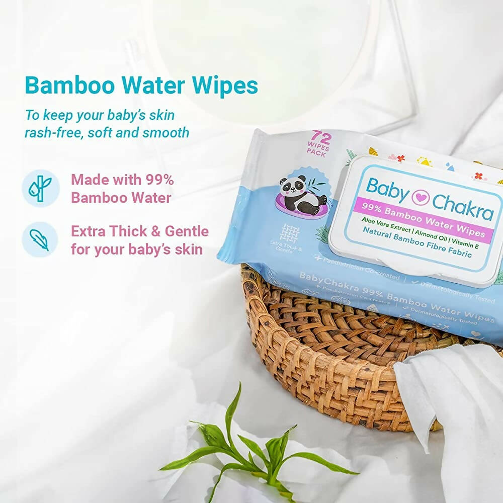 BabyChakra 99% Bamboo Water Soft Wipes