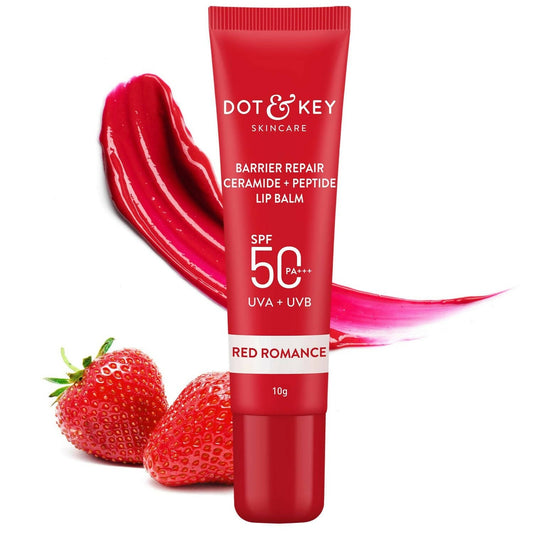 Dot & Key Barrier Repair Ceramide & Peptide SPF 50 Lip Balm - Red Romance - BUDNE