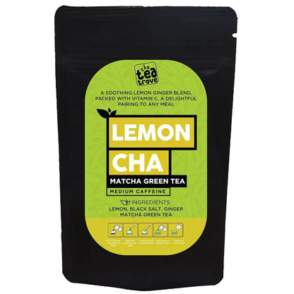 The Tea Trove Matcha Green Tea Powder - Lemon, Ginger, Matcha tea with Black Rock Salt