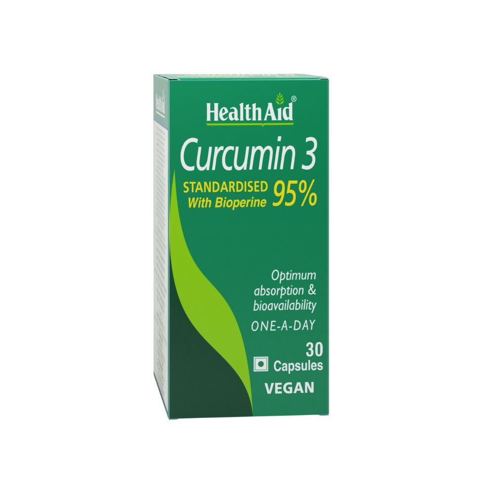 HealthAid Curcumin 3 Standardised with Bioperine 95% Capsules