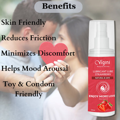 Vigini Intimate Strawberry Lubricant Personal Lube Water Based Gel