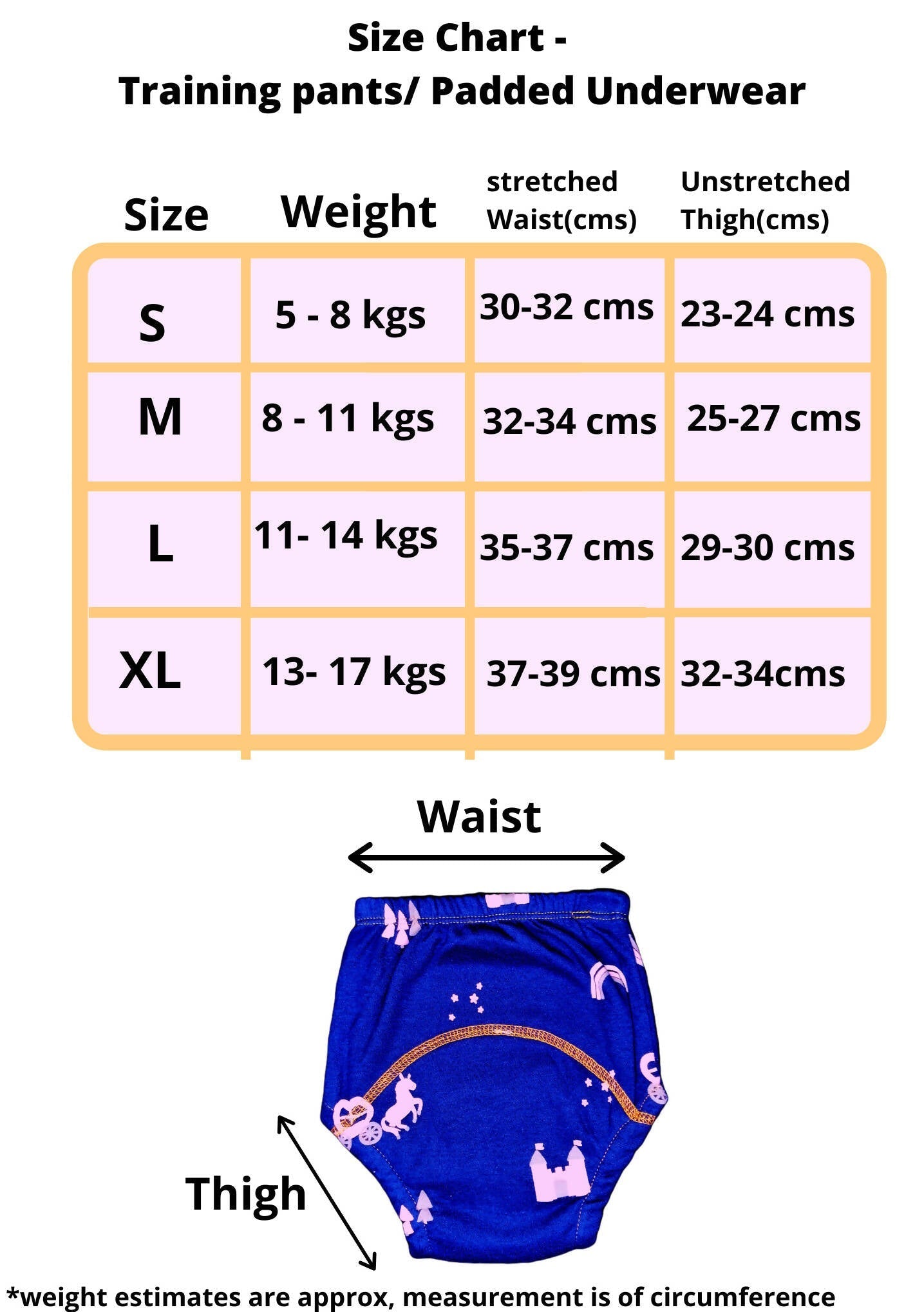 Kindermum Cotton Padded Pull Up Training Pants/ Padded Underwear-Autumn Rains For Kids- Set of 3 pcs