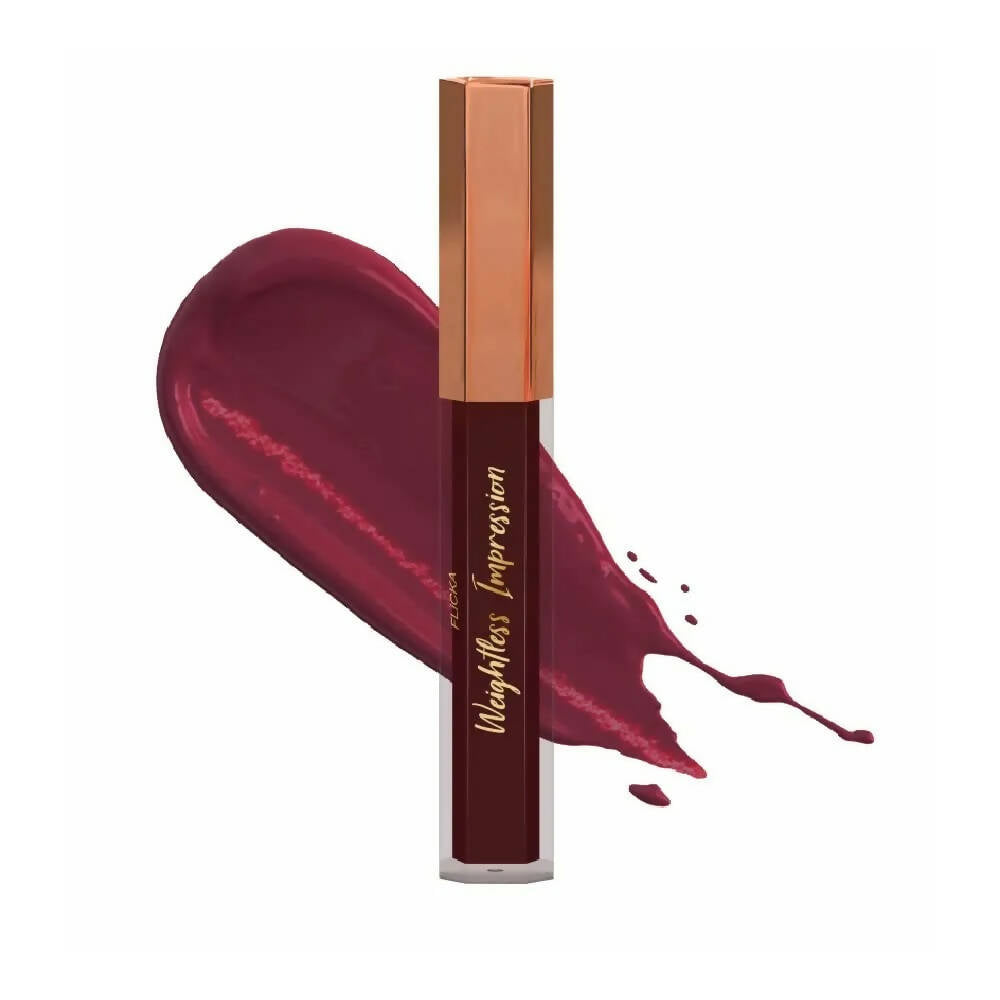 FLiCKA Weightless Impression 05 May - Maroon Matte Finish Liquid Lipstick - BUDNE