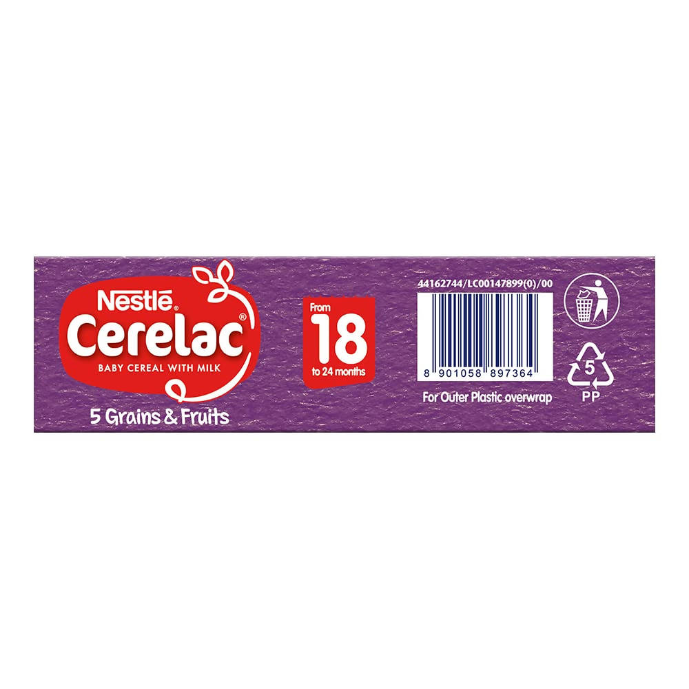 Nestle Cerelac Baby Cereal with Milk, 5 Grains & Fruits ? From 18 to 24 Months