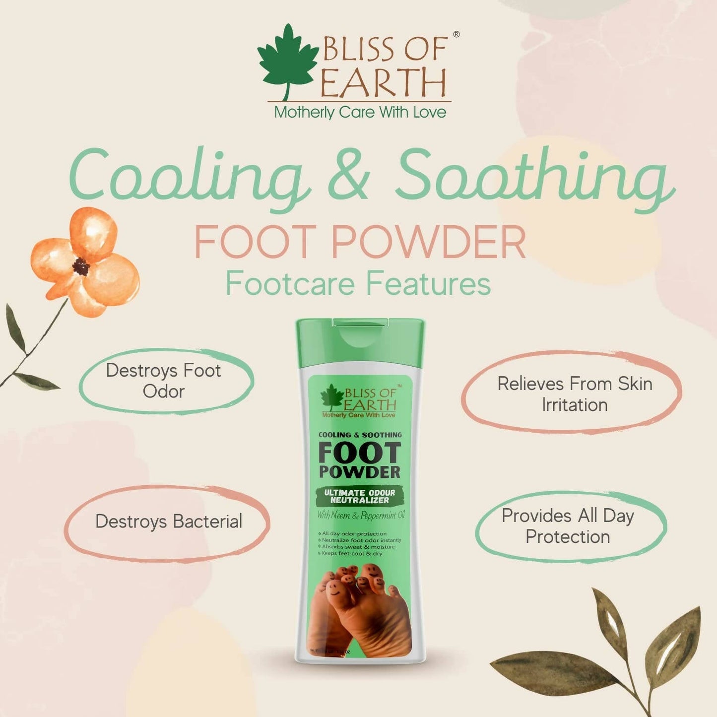 Bliss of Earth Foot Odour Remover Powder