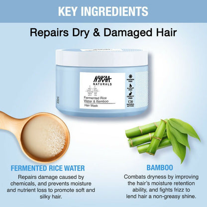 Nykaa Naturals Anti-Frizz Sulphate-Free Hair Mask With Fermented Rice Water & Bamboo