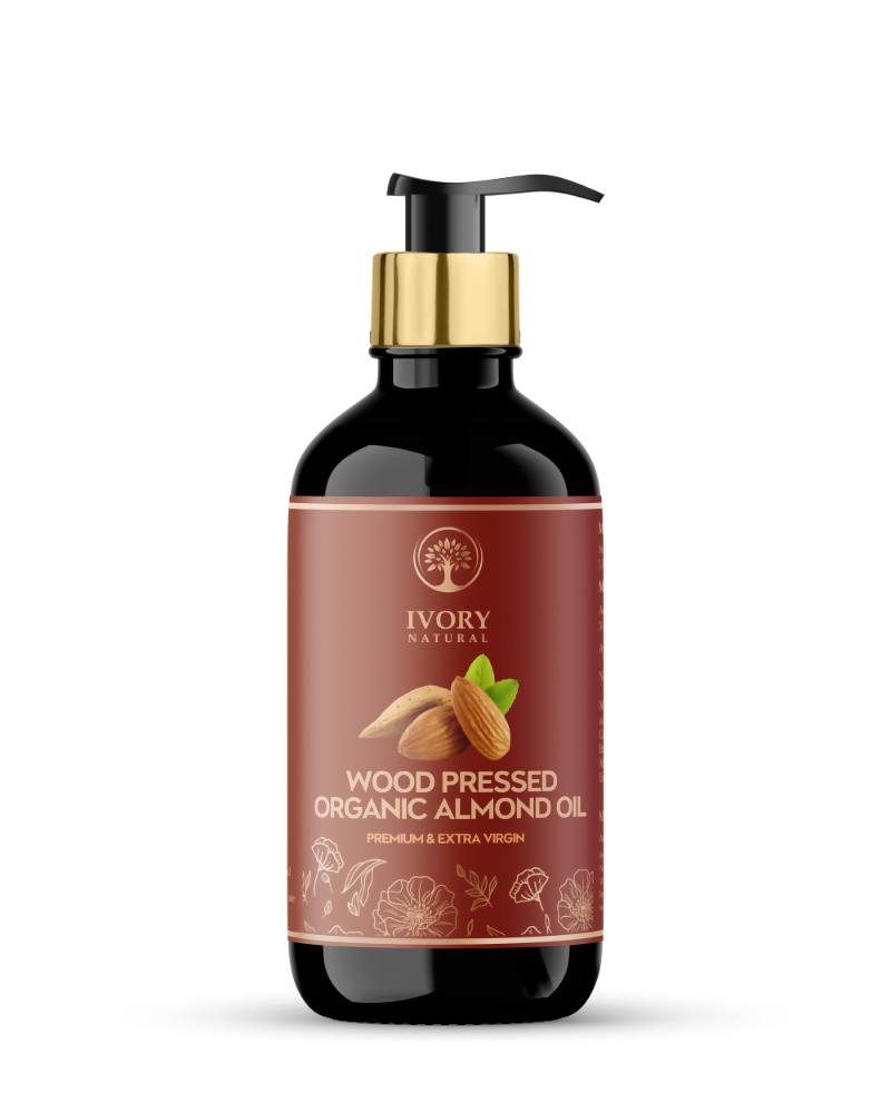 Ivory Natural Wood Pressed Organic Almond Oil , Premium Extra Virgin Oil - For Radiant Skin, Hair Wellness