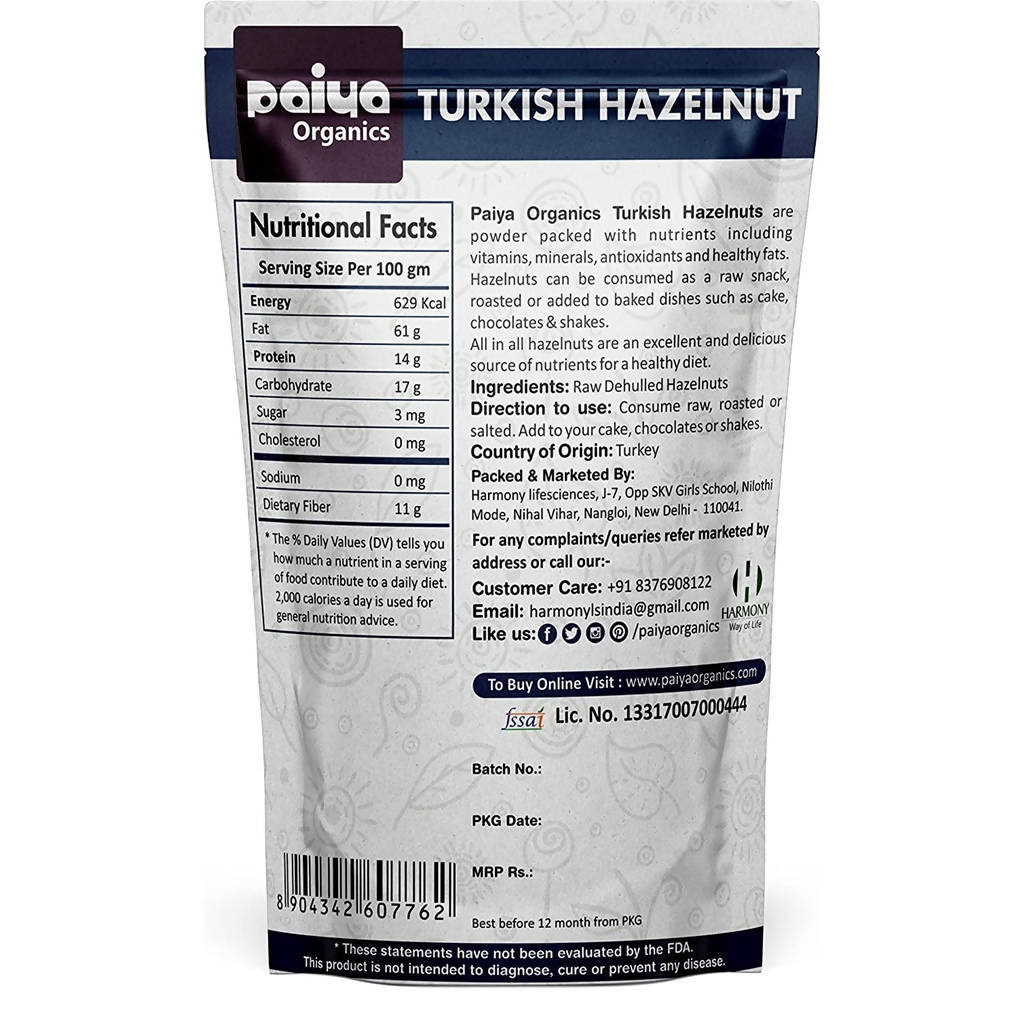 Paiya Organics Turkish Hazelnut