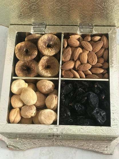 SK Mithaii | Assorted Meenakari Design Dry Fruit Box | Almonds | Apricots | Figs | Black Resins