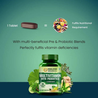 Himalayan Organics Multivitamin With Probiotics Vegetarian Tablets