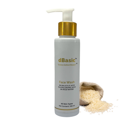 dBasic Salicylic Acid Face Wash with Rice Water For Acne Prone Skin, Cleanses Pores & Excess Oil -  buy in usa 