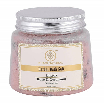 Khadi Natural Rose & Geranium With Rose Petals Bath Salt