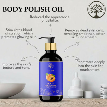 Ivory Natural Body Polish Oil For Exfoliate, Hydrate, & Renew For Radiant Results