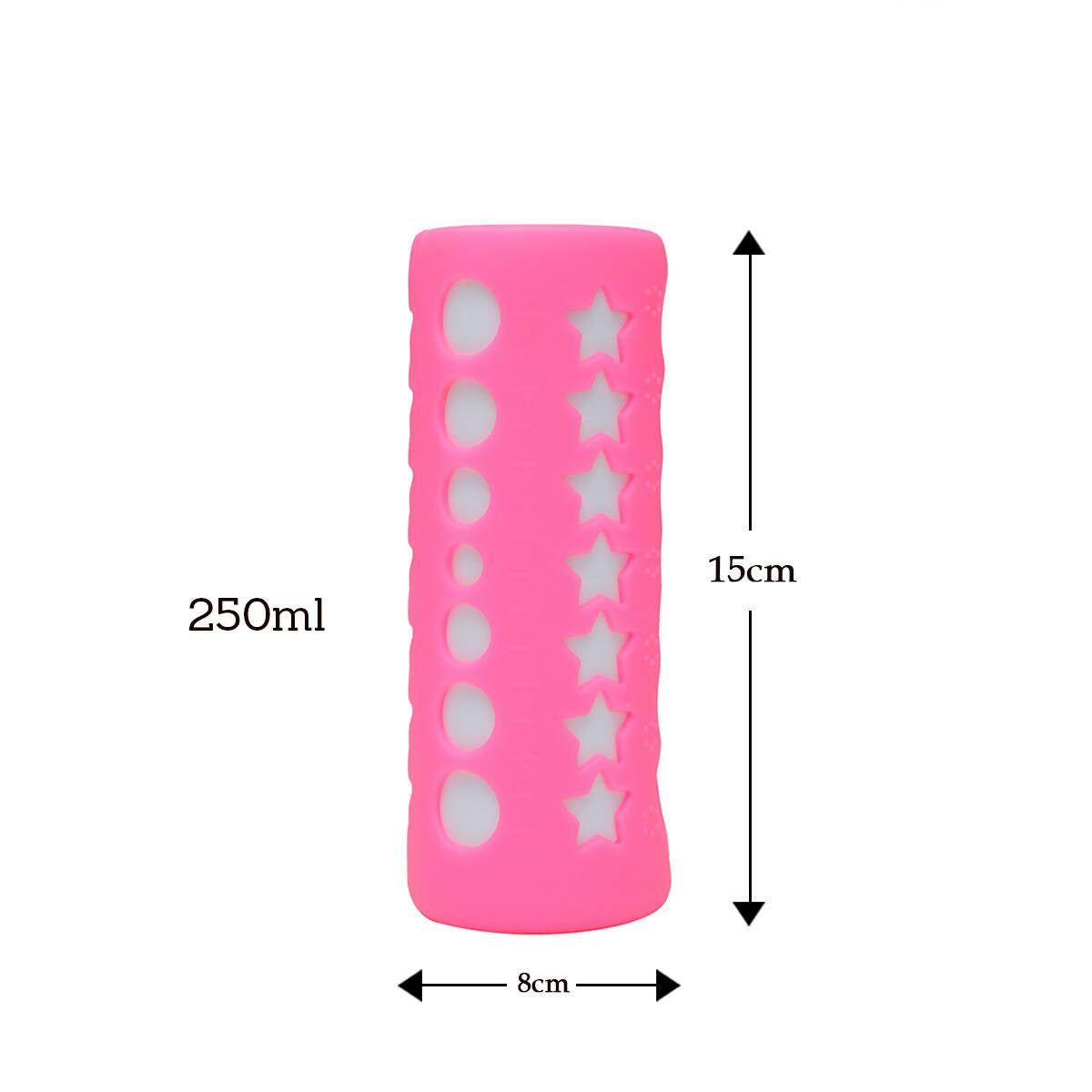 Safe-O-Kid Silicone Baby Feeding Bottle Cover Cum Sleeve for Insulated Protection 250mL- Pink