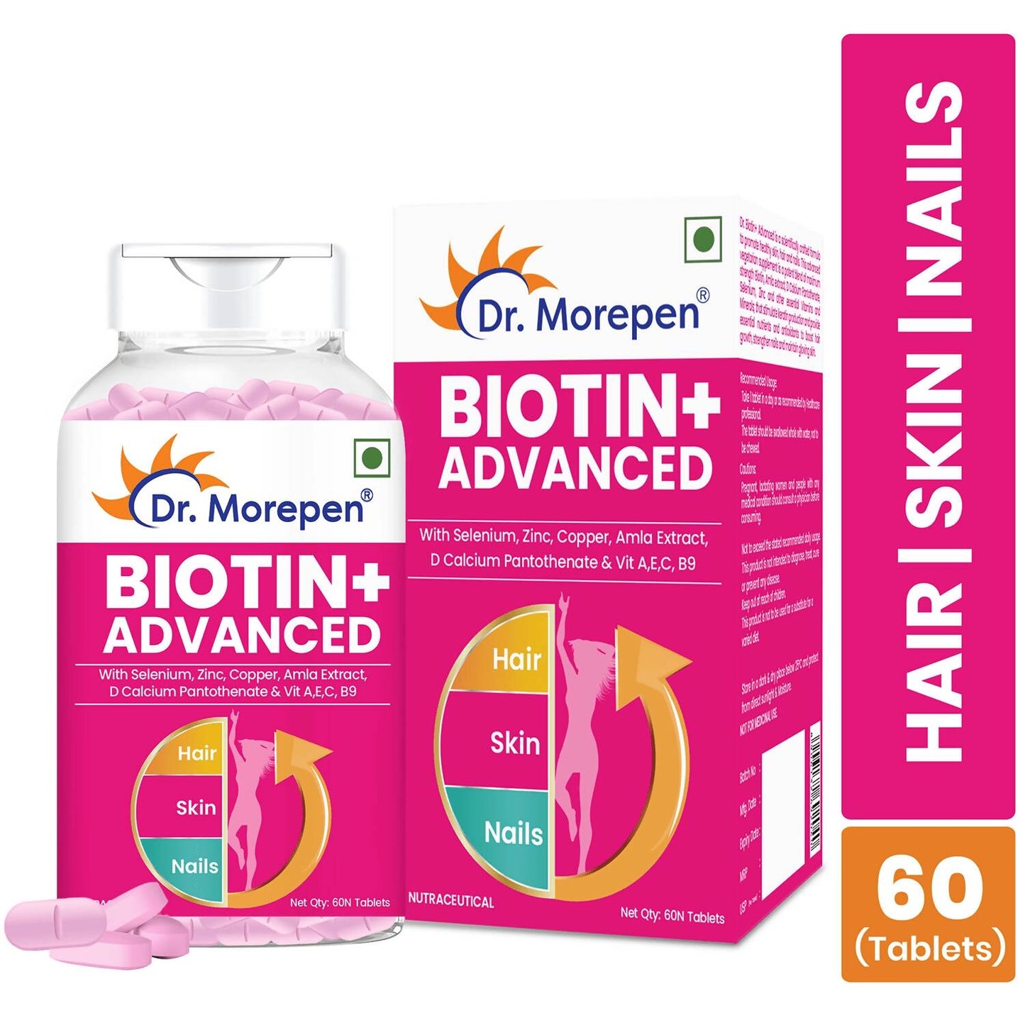 Dr. Morepen Biotin+ Advanced Tablets and Fat Burner Tablets Combo