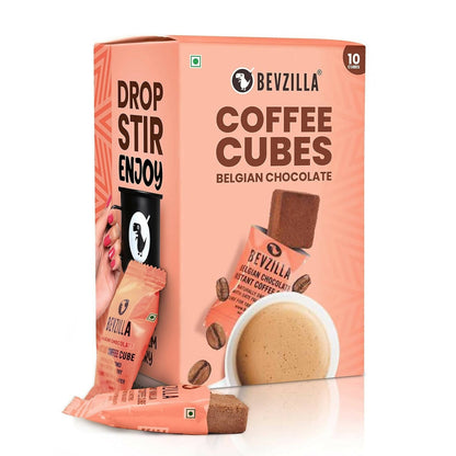 Bevzilla Instant Coffee Cubes Pack with Organic Date Palm Jaggery - Belgian Chocolate - BUDNE