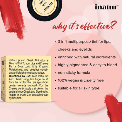 Inatur Lip and Cheek Tint Peony Pink