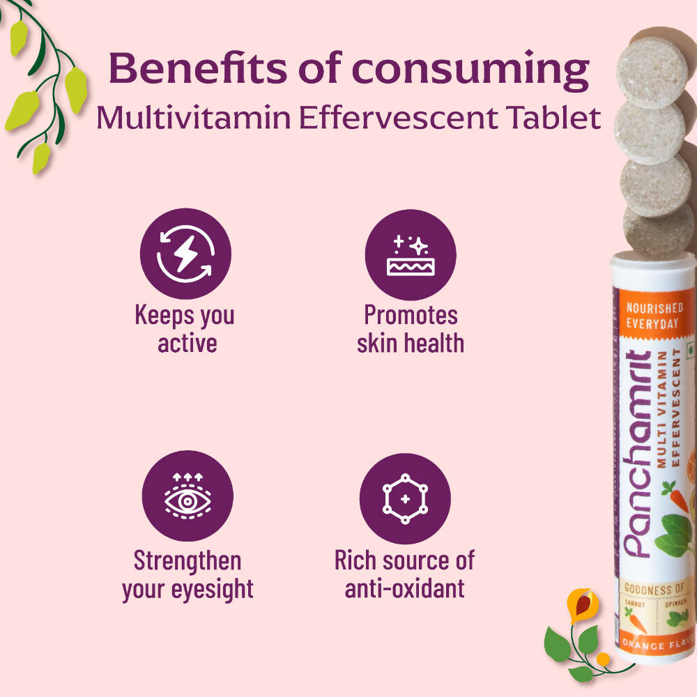 Panchamrit Multi-Vitamin Effervescent Tablets-Orange Flavor