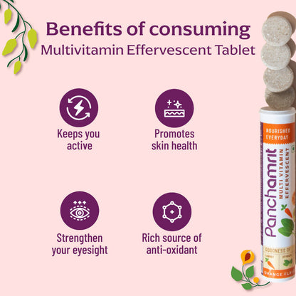 Panchamrit Multi-Vitamin Effervescent Tablets-Orange Flavor