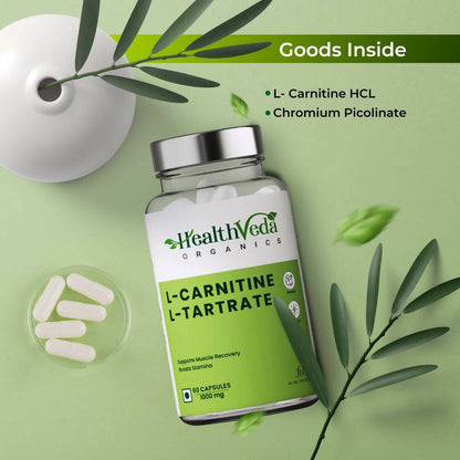 Health Veda Organics L Carnitine L-Tartrate Veg Capsules