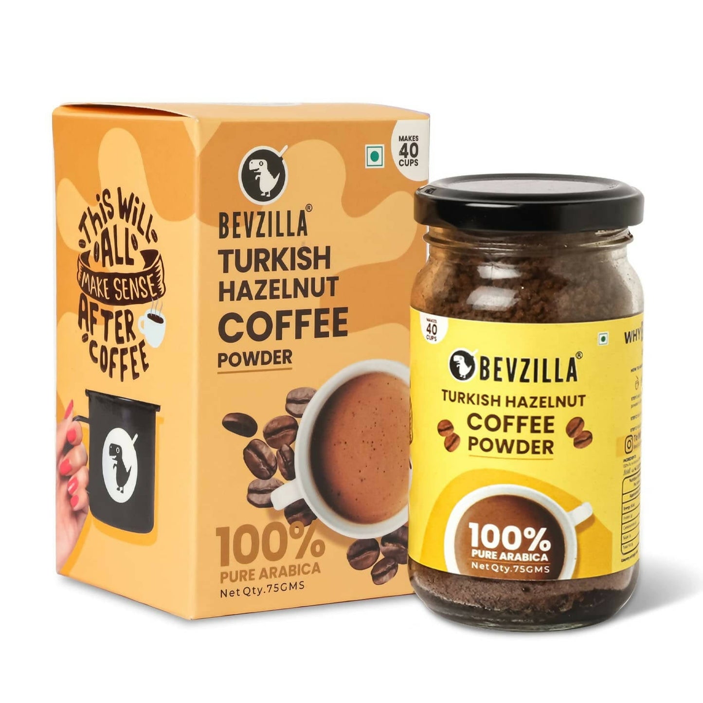 Bevzilla Instant Coffee Powder (Turkish Hazelnut Flavour)